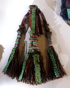 Purse, Tuareg, undated, leather, wool, plastic, copper - Rautenstrauch-Joest-Museum - DSC00325