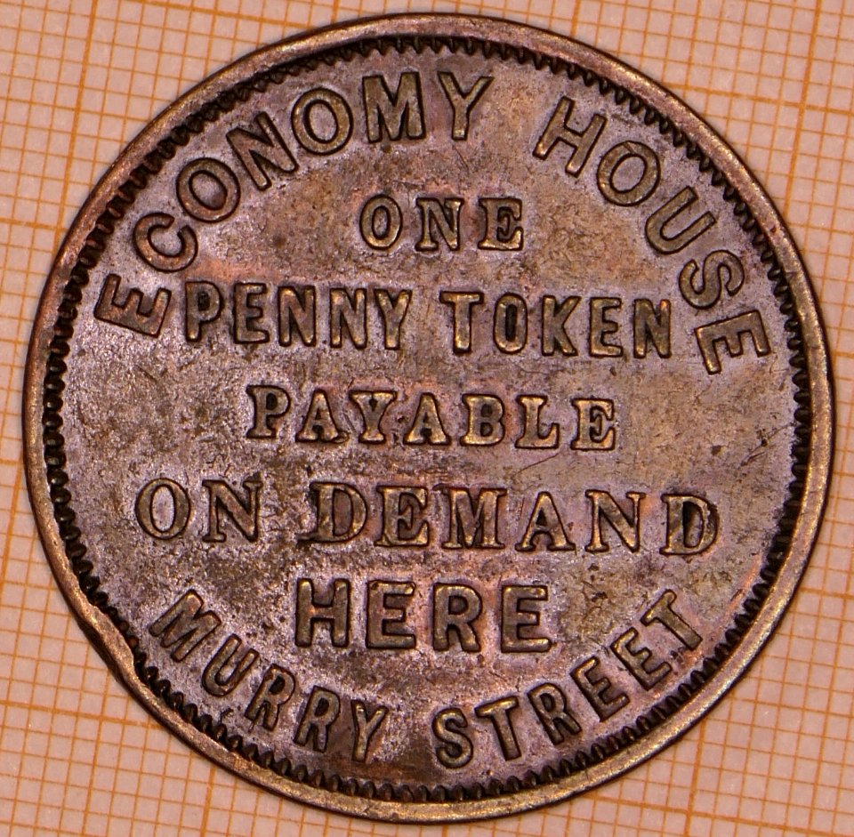 R379 Australian Penny Token, ND, Joseph Moir, Hobart Town - reverse