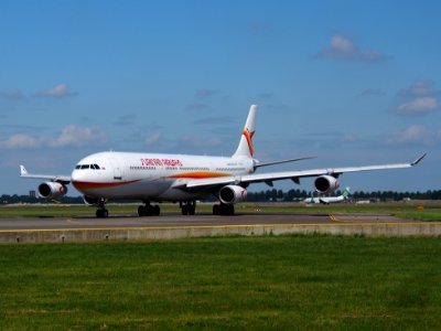 PZ-TCP Surinam Airways Airbus A340-311 taxiing at Schiphol (AMS - EHAM), The Netherlands, 18may2014, pic-4