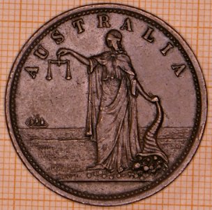 R404 Australian Penny Token, ND, R. Parker, Ironmanger, Moorabool Street, Geelong - reverse