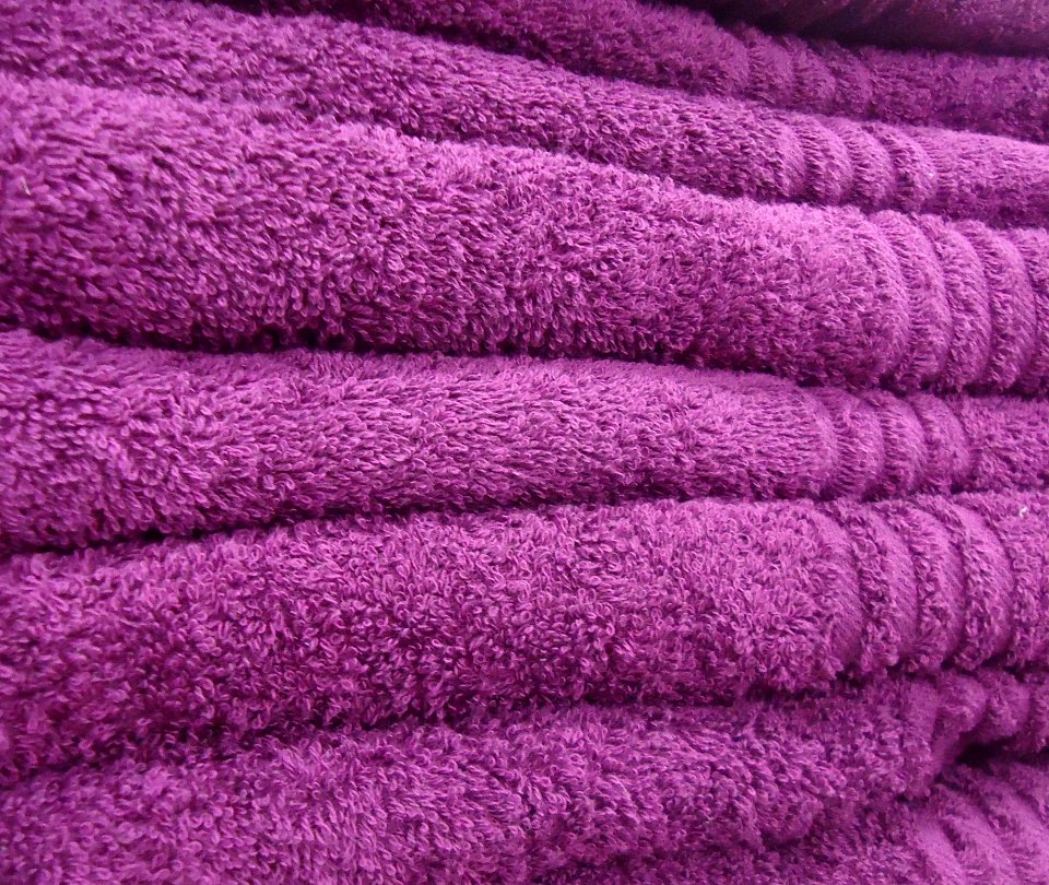 Purple towels saying something