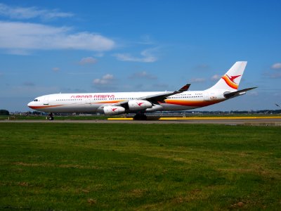 PZ-TCP Surinam Airways Airbus A340-311 taxiing at Schiphol (AMS - EHAM), The Netherlands, 18may2014, pic-7