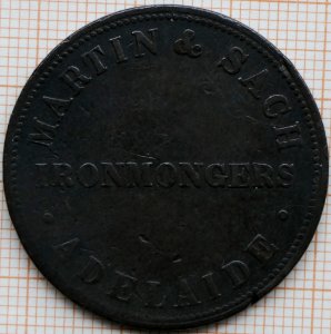 R345 Australian Penny Token, ND, Martin & Sach - obverse