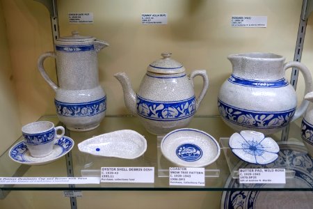 Rabbit patterns and others - Dedham Pottery - Dedham Historical Society - Dedham Massachusetts - DSC04283