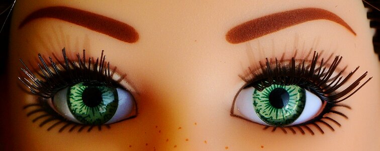 Pupils eyelashes doll photo