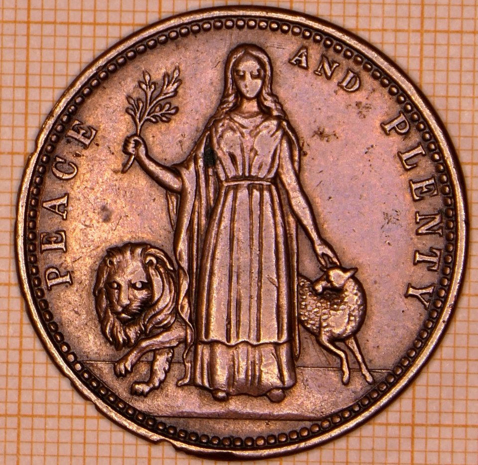 R354 Australian Penny Token, J. McFarlane, Corner Elizabeth & Londale Sts. Melbourne - reverse