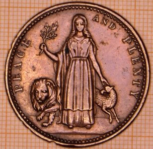 R354 Australian Penny Token, J. McFarlane, Corner Elizabeth & Londale Sts. Melbourne - reverse