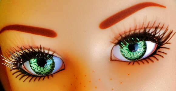 Pupils eyelashes doll