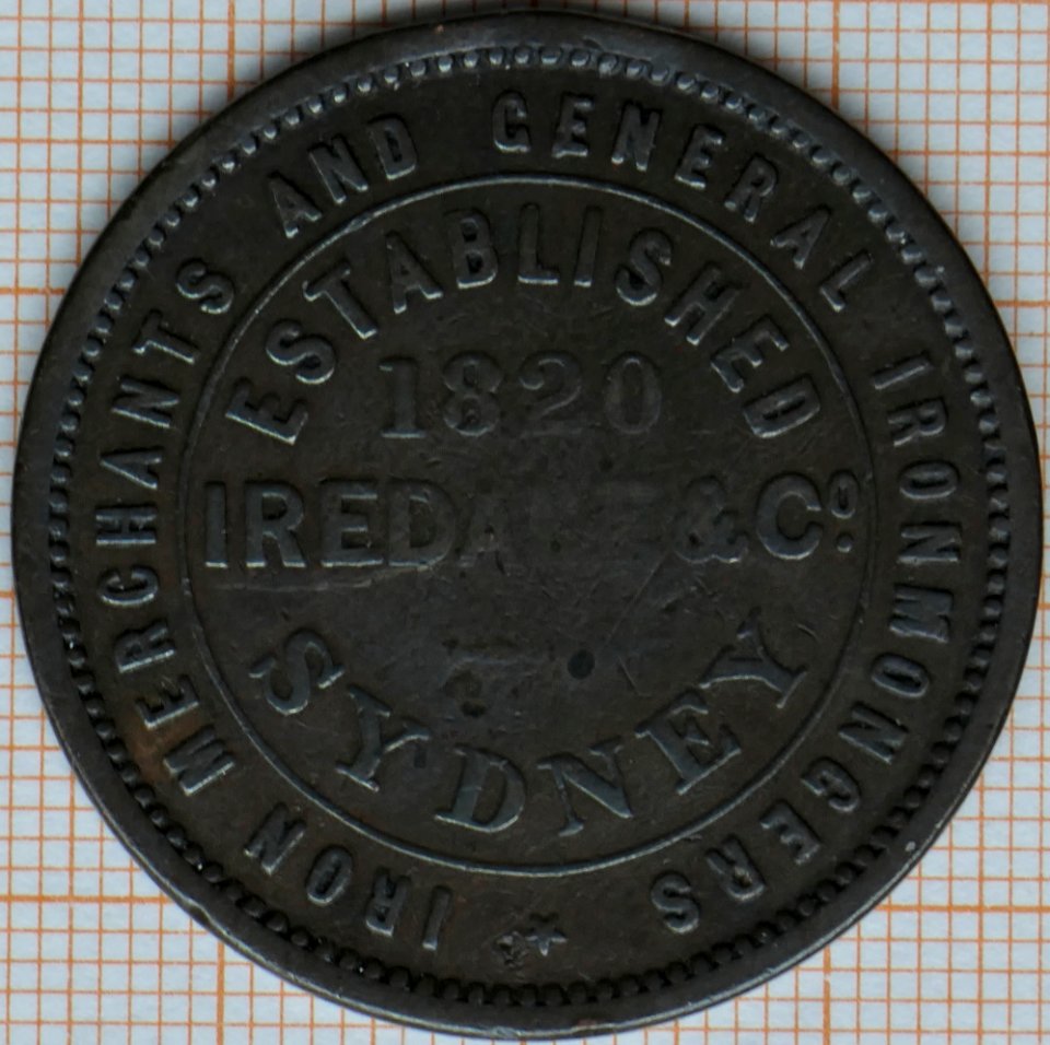 R294 Australian Penny Token, ND, Iredale & Co. - obverse