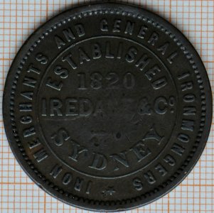 R294 Australian Penny Token, ND, Iredale & Co. - obverse