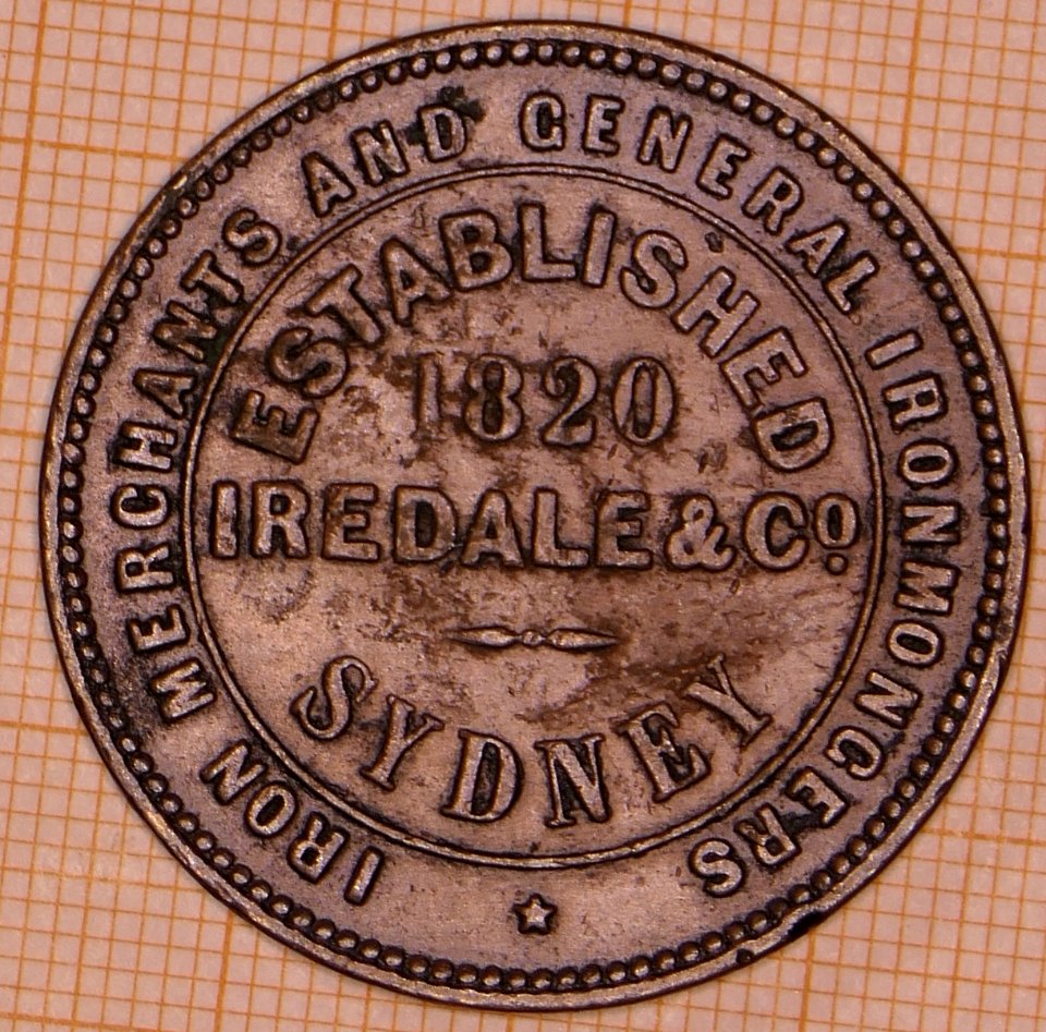 R297 Australian Penny Token, ND, Iredale & Co., Sydney - obverse