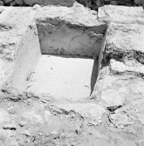 Quasileh, archeologisch onderzoek Ontgraven resten van een wijnpers, Bestanddeelnr 255-3791