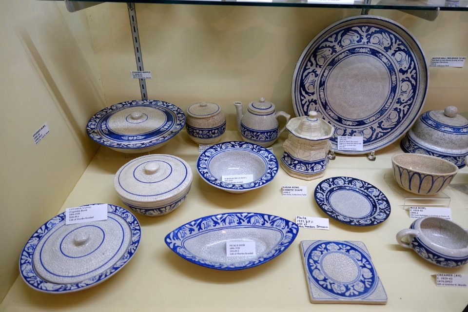 Rabbit patterns and others - Dedham Pottery - Dedham Historical Society - Dedham Massachusetts - DSC04280