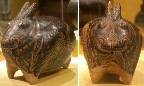 Rabbit-shaped lime pot from Cambodia, Angkorian era, 11th-12th century