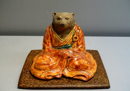 Raccoon dog by Ninnami Dohachi, Sangama ware, Japan, Edo period, 1800s AD, ceramic - Tokyo National Museum - Tokyo, Japan - DSC08970