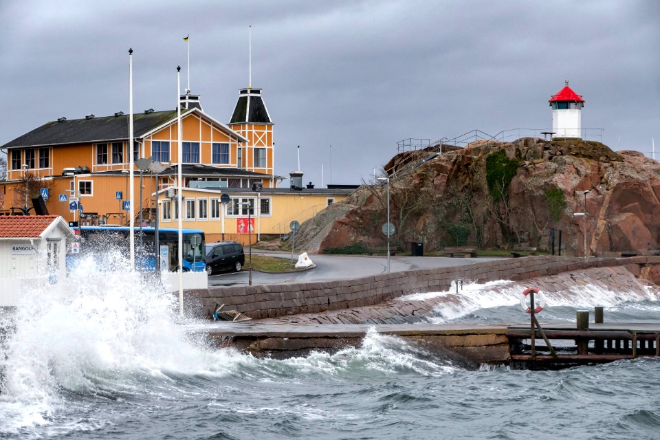 Quay in Kyrkevik during Storm Dennis 5