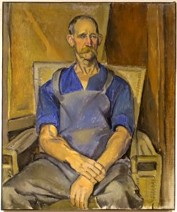 Quarryman Joe Boston by Samuel Lewis Pullman, 1930, oil on canvas - Cape Ann Museum - Gloucester, MA - DSC01319