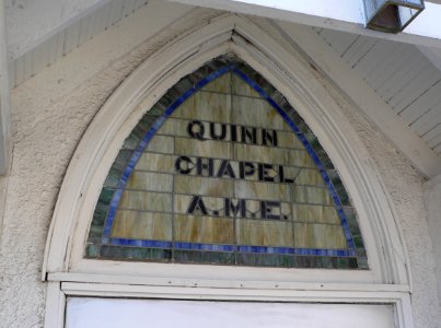 Quinn Chapel (Lincoln, Nebraska) NE entrance window