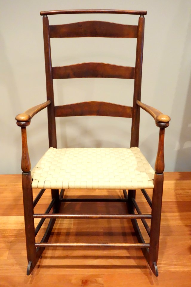 Rocking chair, Shaker, New Lebanon, New York, mid 20th century, maple - De Young Museum - DSC00807