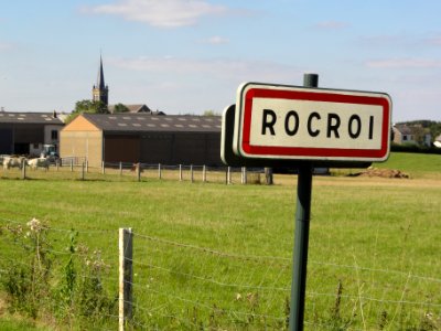 Rocroi (Ardennes) city limit sign