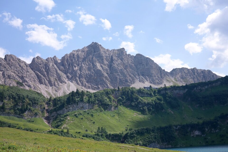 Mountain summit rock wall
