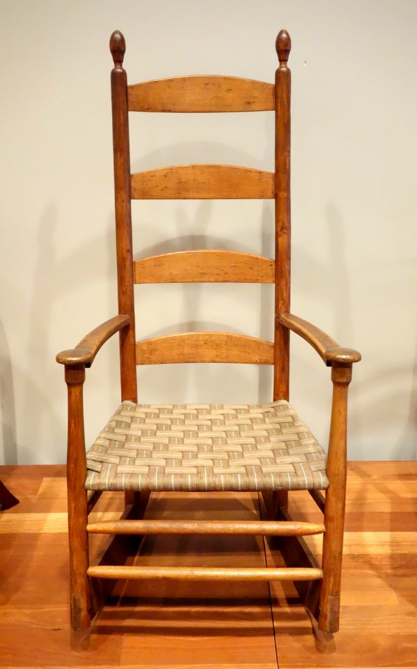 Rocking chair, Shaker, Watervliet, New York, c. 1805, maple - De Young Museum - DSC00809