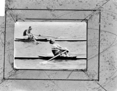 Roeien op de Bosbaan, nummer skif, Holland beker , H.J. Wienese (links) winnaar,, Bestanddeelnr 919-2902