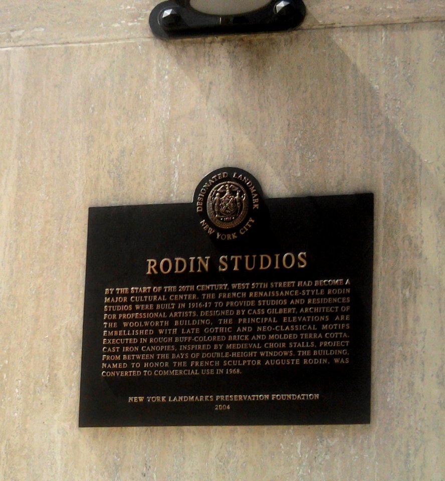 Rodin Studios NYCLPF plaque jeh