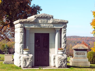 Rodibaugh Mausoleum, Brush Creek Cemetery, 2015-10-26, 01