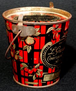 Rode blikken jam emmertje L Grandjean Sr, Confiturerie de Picardie, Amiens, foto6
