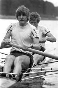 Roeiers Roel Luynenburg en Ruud Stokvis in actie, winnaars van de elite-twee zon, Bestanddeelnr 925-7124