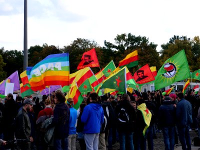 Rojava solidarity demonstration Platz der Republik Berlin 2019-10-10 17