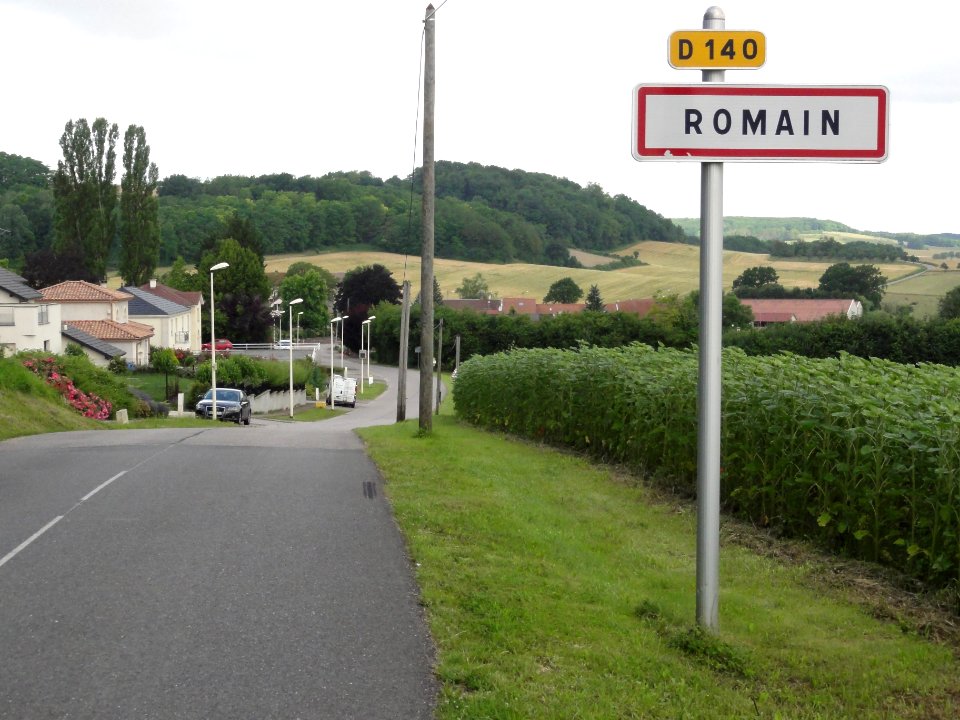 Romain (M-et-M) city limit sign
