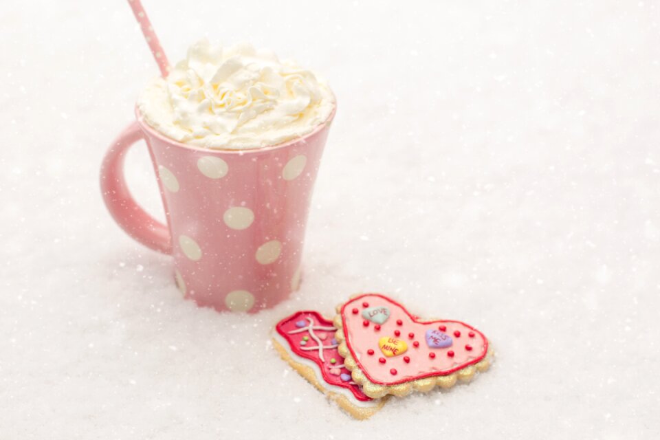 Snow cookies heart cookies