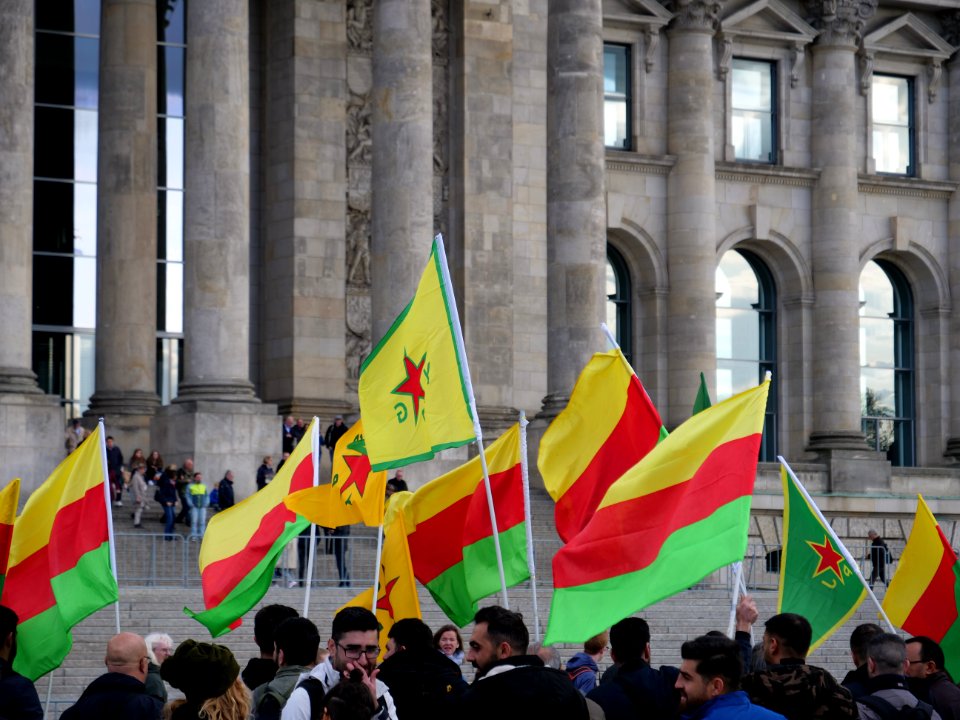 Rojava solidarity demonstration Platz der Republik Berlin 2019-10-10 10