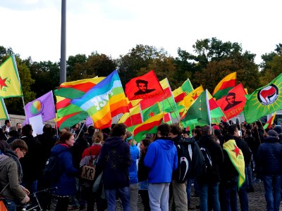 Rojava solidarity demonstration Platz der Republik Berlin 2019-10-10 20
