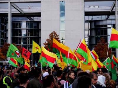 Rojava solidarity demonstration Platz der Republik Berlin 2019-10-10 34