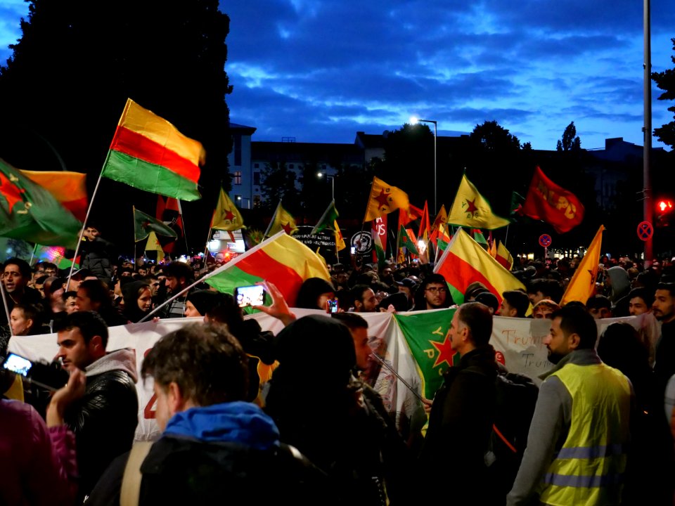 Rojava solidarity demonstration Berlin 2019-10-10 23