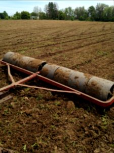 Roller in wet field photo