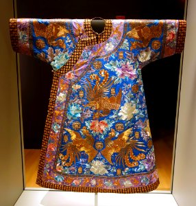 Robe with phoenixes, peonies, etc, China, emboidery probably by Imperial Silk Manufactory, Suzhou, tailoring by Imperial Workshop, Beijing, Guangxu period, 1875-1908, silk - Peabody Essex Museum - DSC08056