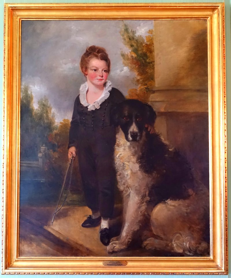 Robert Fowler with Whip and Dog, artist unknown - Great House - Castle Hill on the Crane Estate - Ipswich, Massachusetts - DSC06354