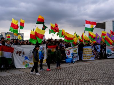 Rojava solidarity demonstration Platz der Republik Berlin 2019-10-10 32