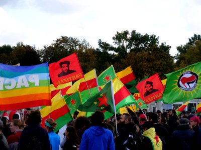 Rojava solidarity demonstration Platz der Republik Berlin 2019-10-10 16