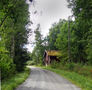 Road and granary in Kyttälä Kokemäki Finland