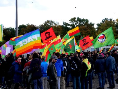 Rojava solidarity demonstration Platz der Republik Berlin 2019-10-10 18