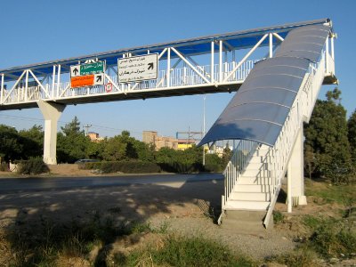 Road 44 East of Iran - through city of Nishapur - Morning - skyway 09