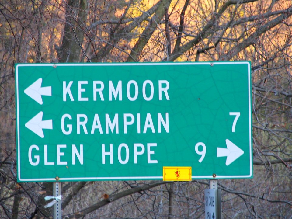 Road sign near Grampian, Pa