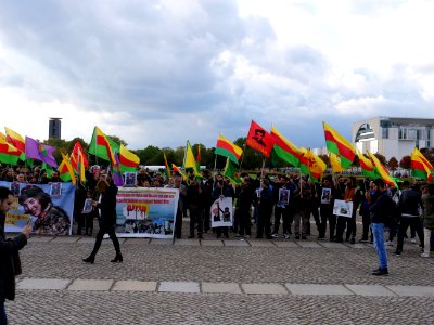 Rojava solidarity demonstration Platz der Republik Berlin 2019-10-10 03