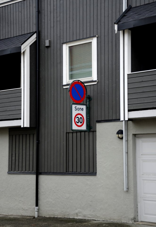 Road sign speed 30 and no parking (Norway)