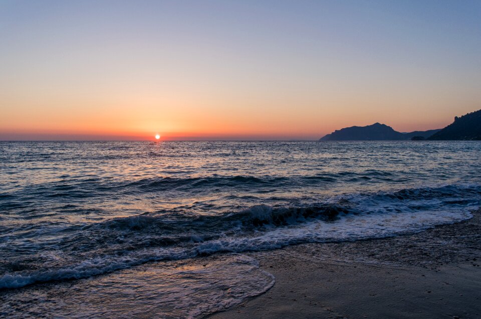 Sea afterglow silhouette